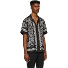 Dolce and Gabbana Black and White Silk Hawaiian Shirt