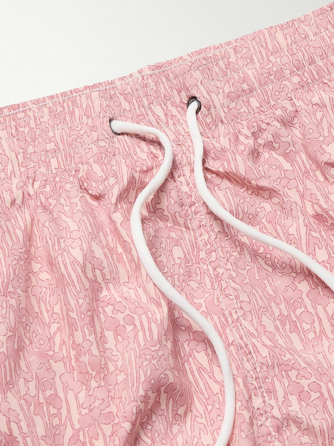 Canali - Straight-Leg Mid-Length Printed Swim Shorts - Pink