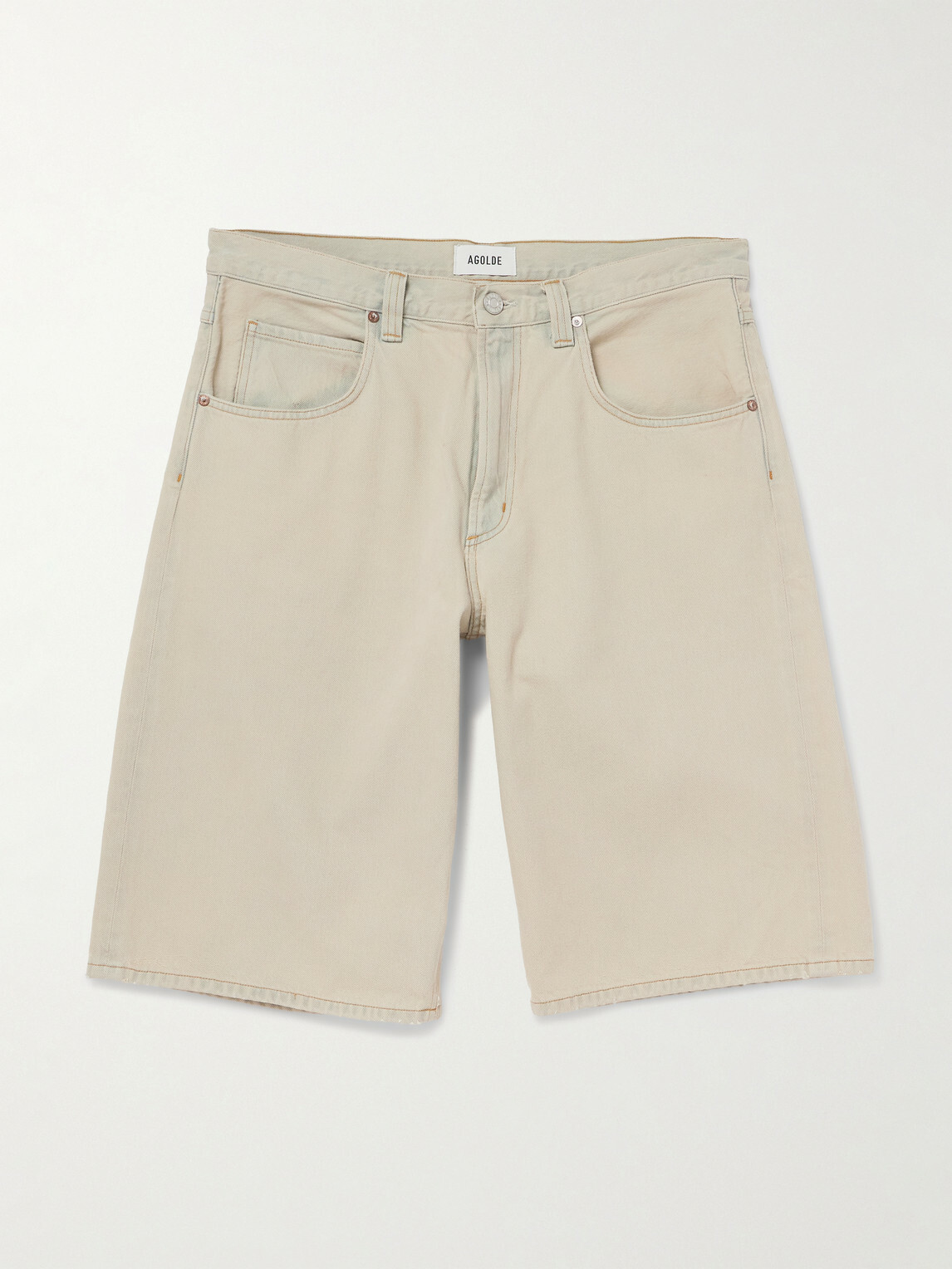 AGOLDE - Fusion Straight-Leg Denim Shorts - Neutrals