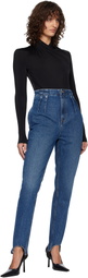 Mugler Black Scarf Bodysuit