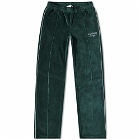 Sporty & Rich Brandie Velour Track Pant in Forest/White