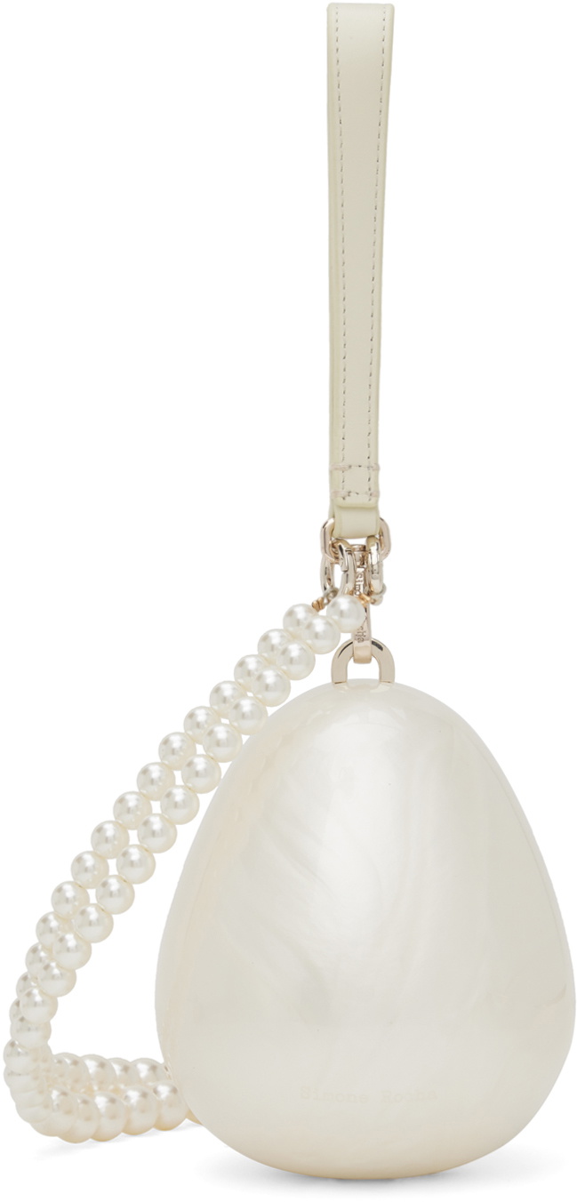 Simone Rocha Off-White Micro Pearl Egg Bag