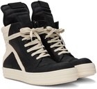 Rick Owens Black & Off-White Geobasket Sneakers