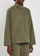 Eileen Fisher Cotton and Linen-blend Jacket Olive