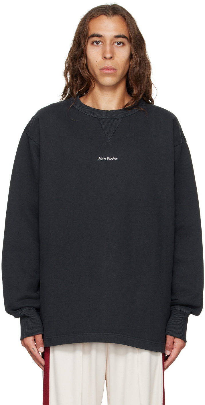 Acne Studios Black Fin Stamp Sweatshirt Acne Studios