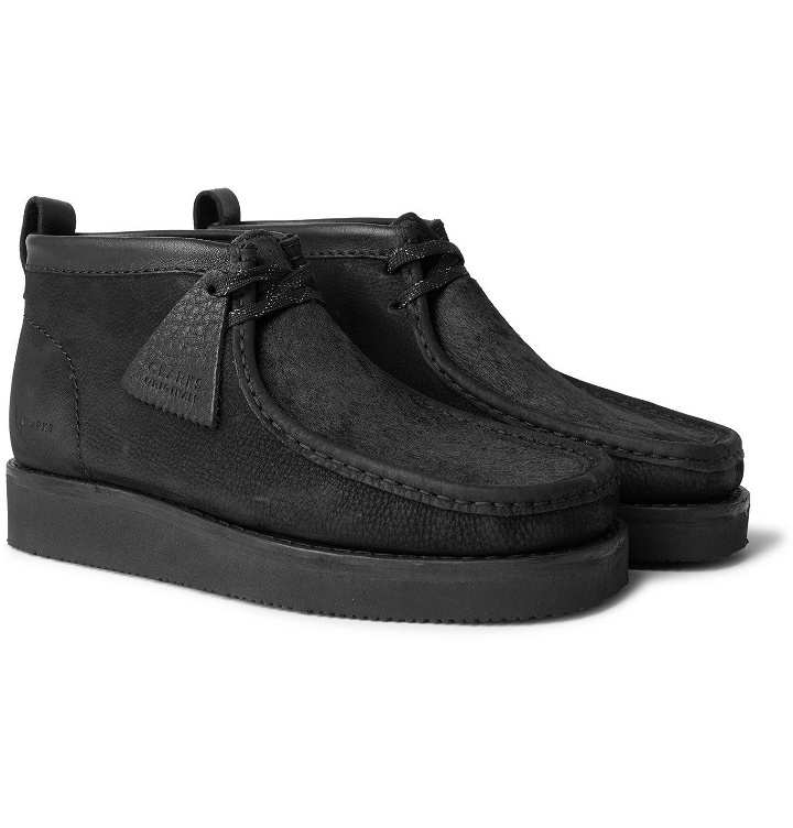 Photo: Clarks Originals - Wallabee Leather-Trimmed Nubuck and Calf Hair Desert Boots - Black