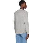 Eckhaus Latta Grey Velour Lapped Sweater