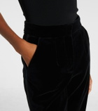 Costarellos Cotton velvet wide-leg pants