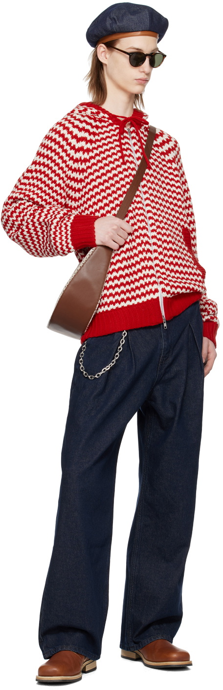 AFTER PRAY Red & White Striped Hoodie