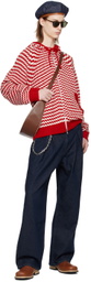 AFTER PRAY Red & White Striped Hoodie