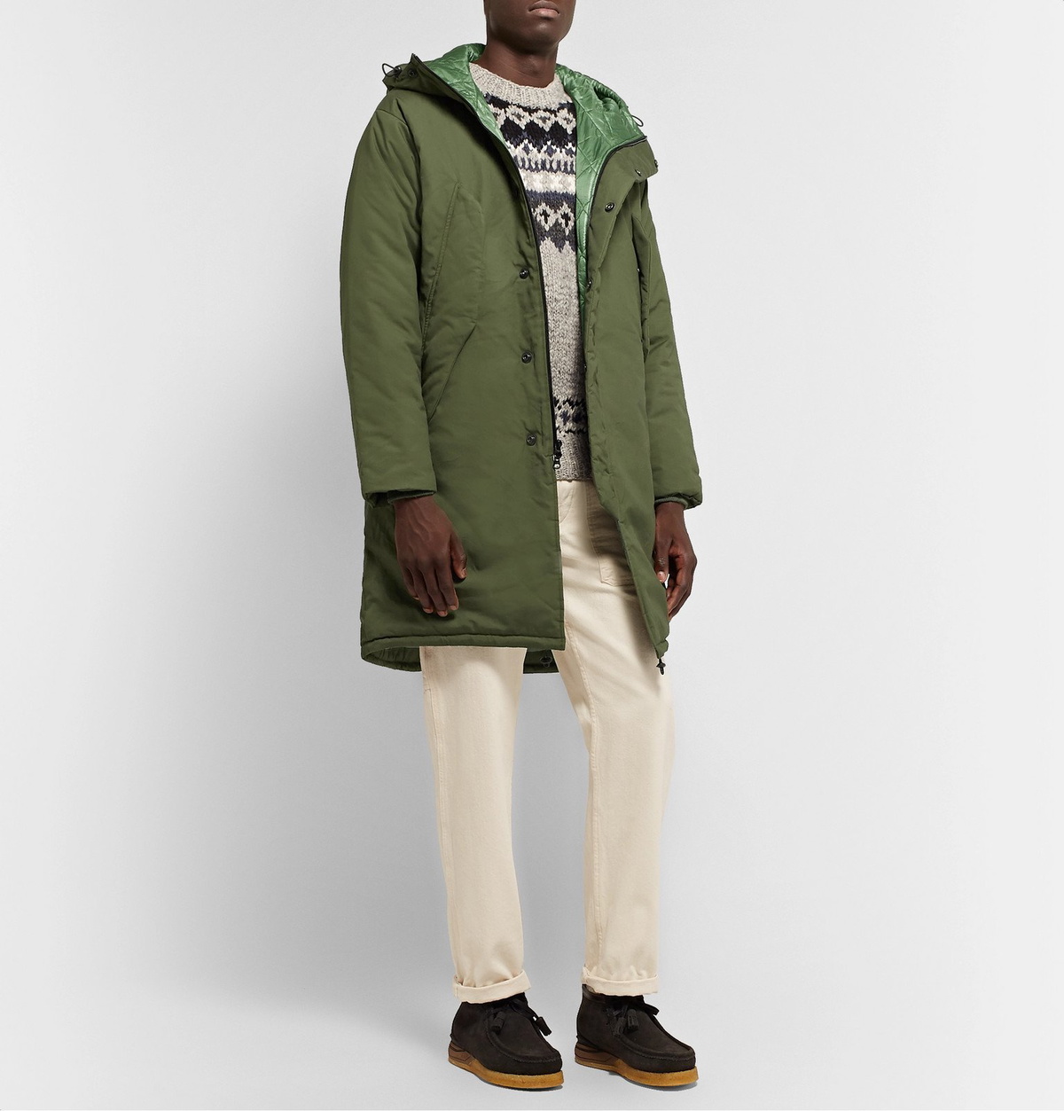 Monitaly - Harry's Vancloth Cotton Oxford Hooded Parka - Green