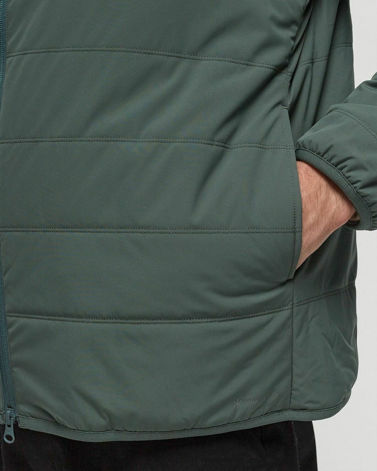 Snow Peak Flexible Insulated Zip Up Hoodie Green Zippers