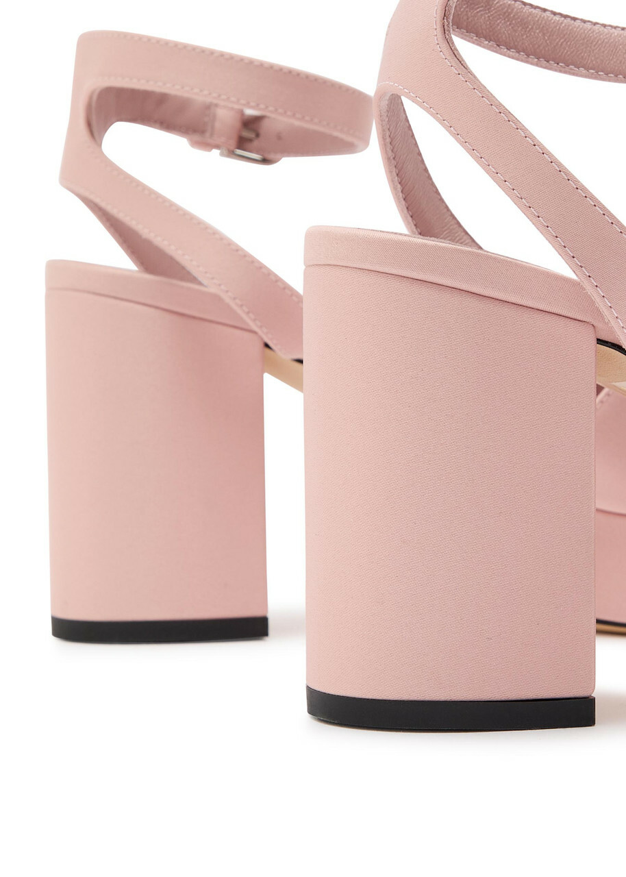 Toteme 90 Satin Platform Sandals Beige