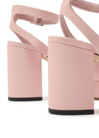 Toteme 90 Satin Platform Sandals Beige