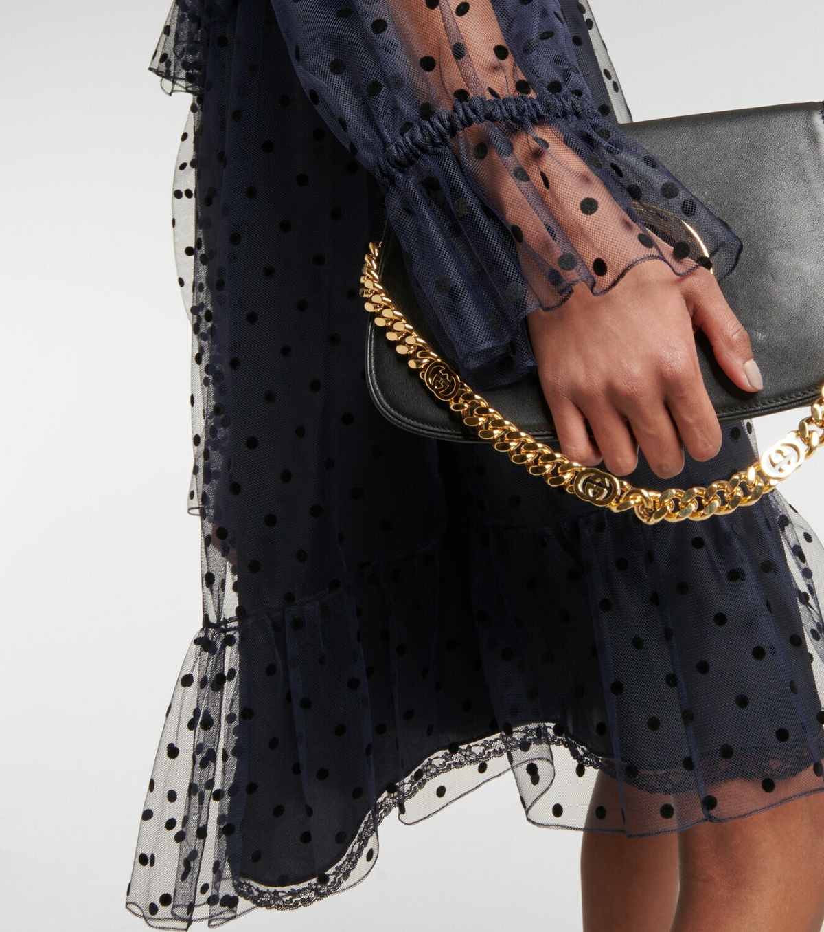 Gucci - Polka-dot off-shoulder minidress Gucci