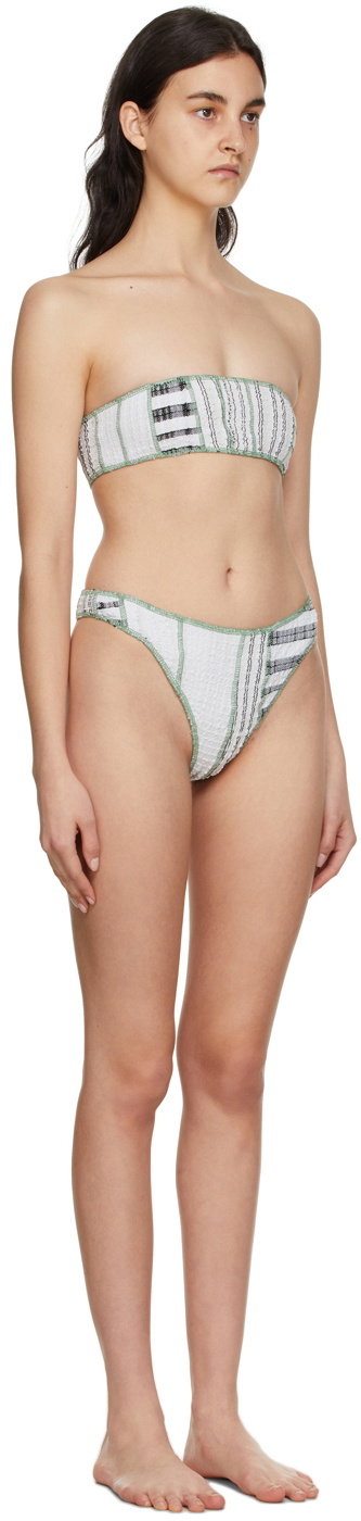 Luna Del Pinal SSENSE Exclusive White Polyester Stripe Bikini