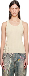 Acne Studios Off-White Open Cotton Tank Top