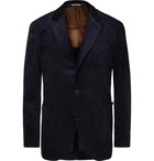 Brunello Cucinelli - Indigo Sea-Island Cotton-Corduroy Suit Jacket - Navy