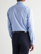 Brioni - Ventiquattro Cutaway-Collar Puppytooth Cotton Shirt - Blue