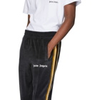 Palm Angels Black and White Chenille Track Pants