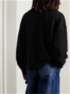 Palm Angels - Sketchy Logo-Print Cotton-Jersey Sweatshirt - Black