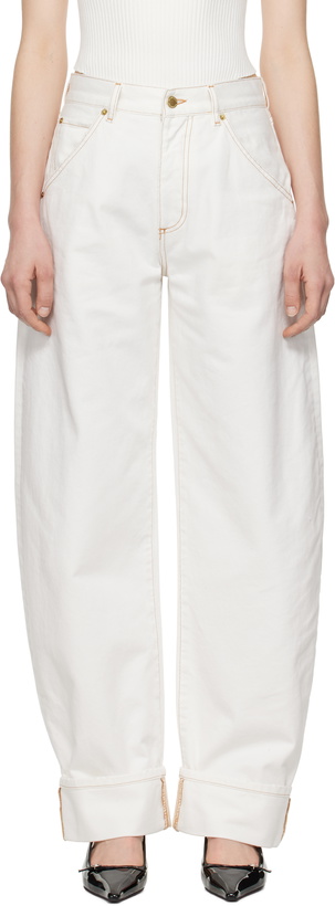 Photo: DARKPARK White Khris Barrel Leg Denim Jeans