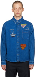 Marni Blue Patches Denim Shirt