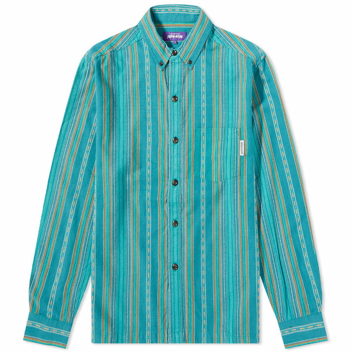 Photo: Fucking Awesome Men's Good Fellow Button Down Shirt in Teal/Orange