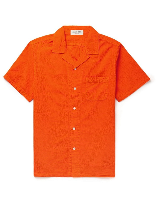 Photo: Alex Mill - Camp-Collar Cotton-Seersucker Shirt - Orange
