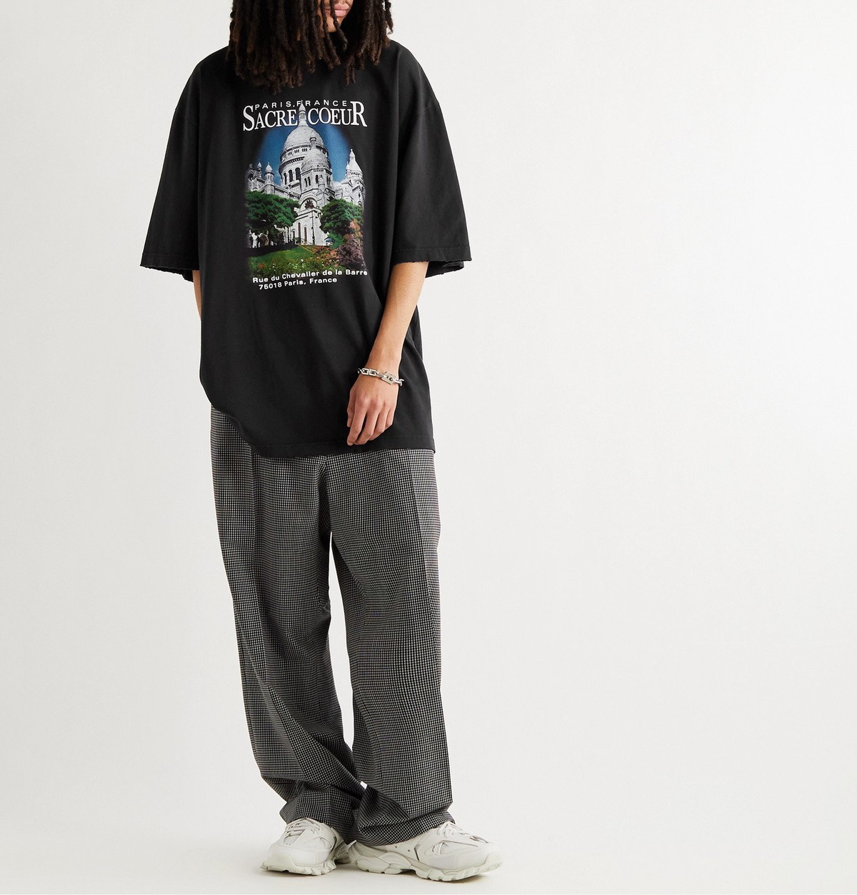 etikette Diktatur Økonomisk BALENCIAGA - Oversized Printed Cotton-Jersey T-Shirt - Black Balenciaga