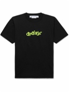 Off-White - Logo-Flocked Cotton-Jersey T-Shirt - Black