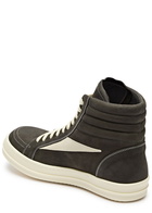 Rick Owens Vintage Panelled Nubuck Hi-top Sneakers Grey