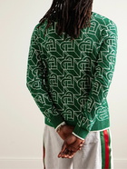 Casablanca - Slim-Fit Metallic Jacquard-Knit Cardigan - Green