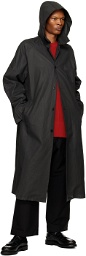 Cordera Black Hooded Trench Coat