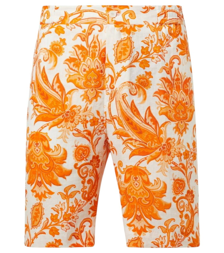 Photo: Etro Printed linen Bermuda shorts