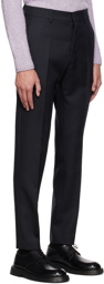 AMI Alexandre Mattiussi Black Wool Cigarette Trousers