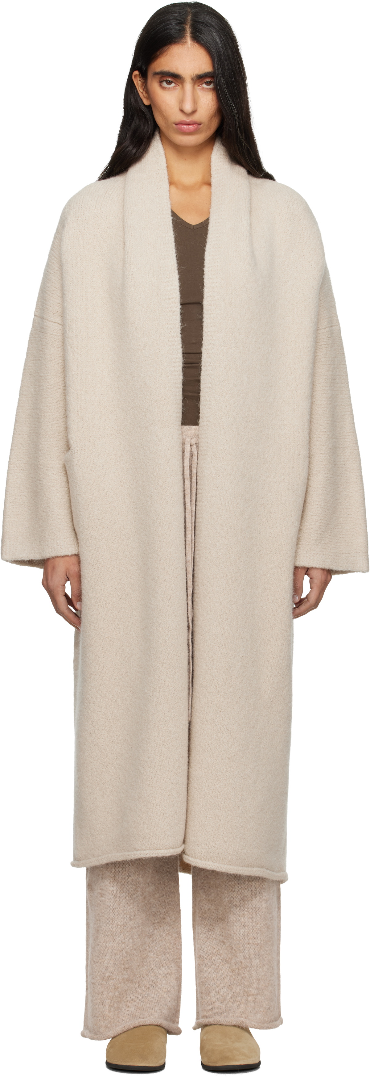 Lauren Manoogian Off-White Long Shawl Cardigan