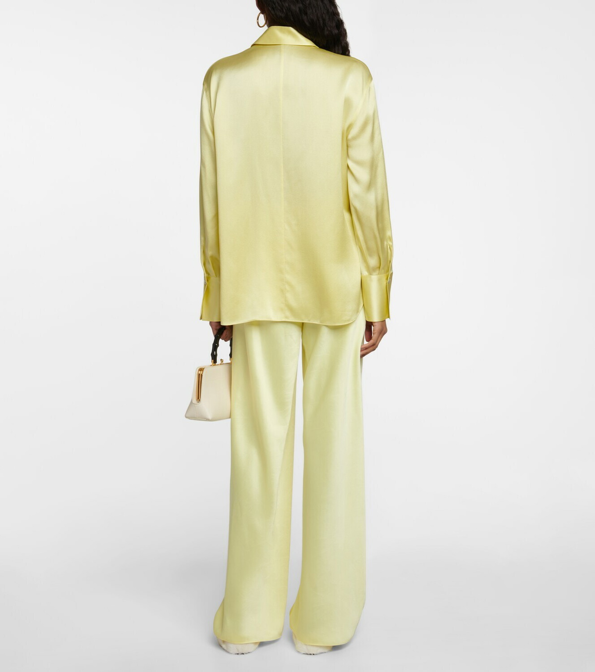 VINCE CONTRAST PLACKET SILK SHIRT