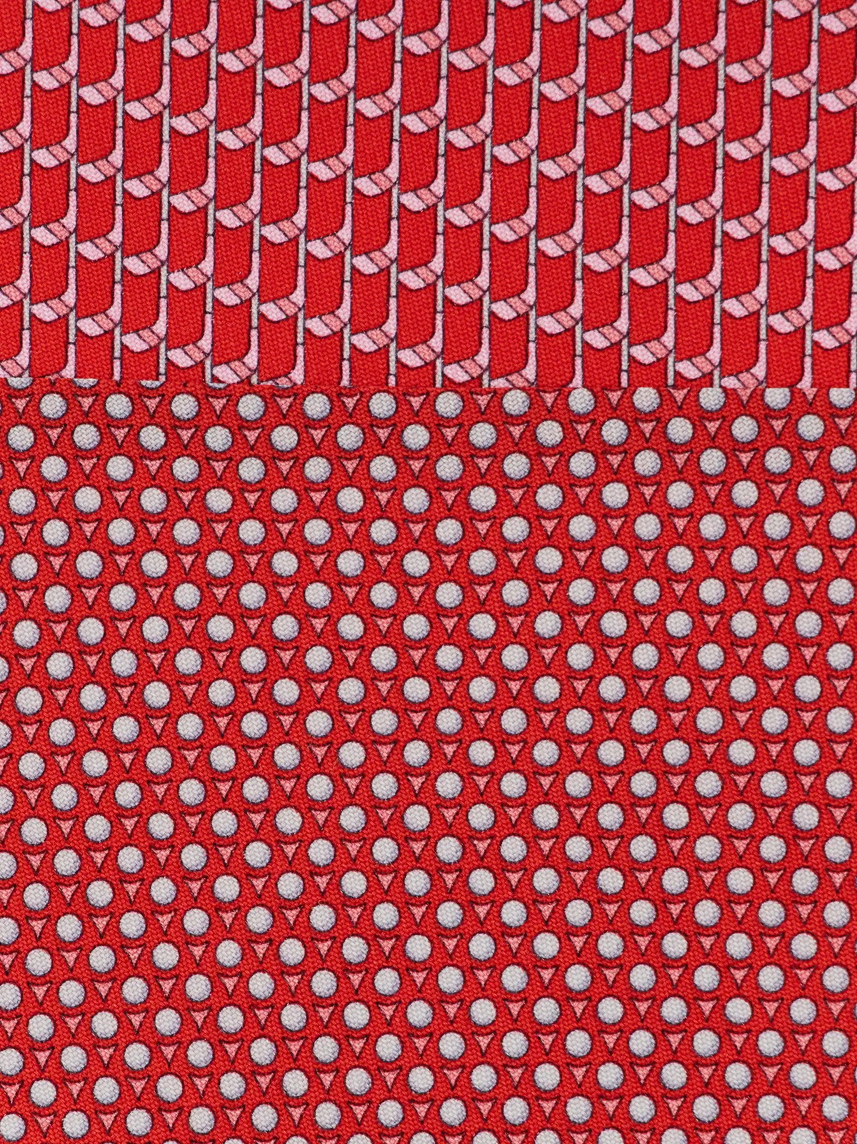 Ferragamo Mens Golf print silk tie in Red