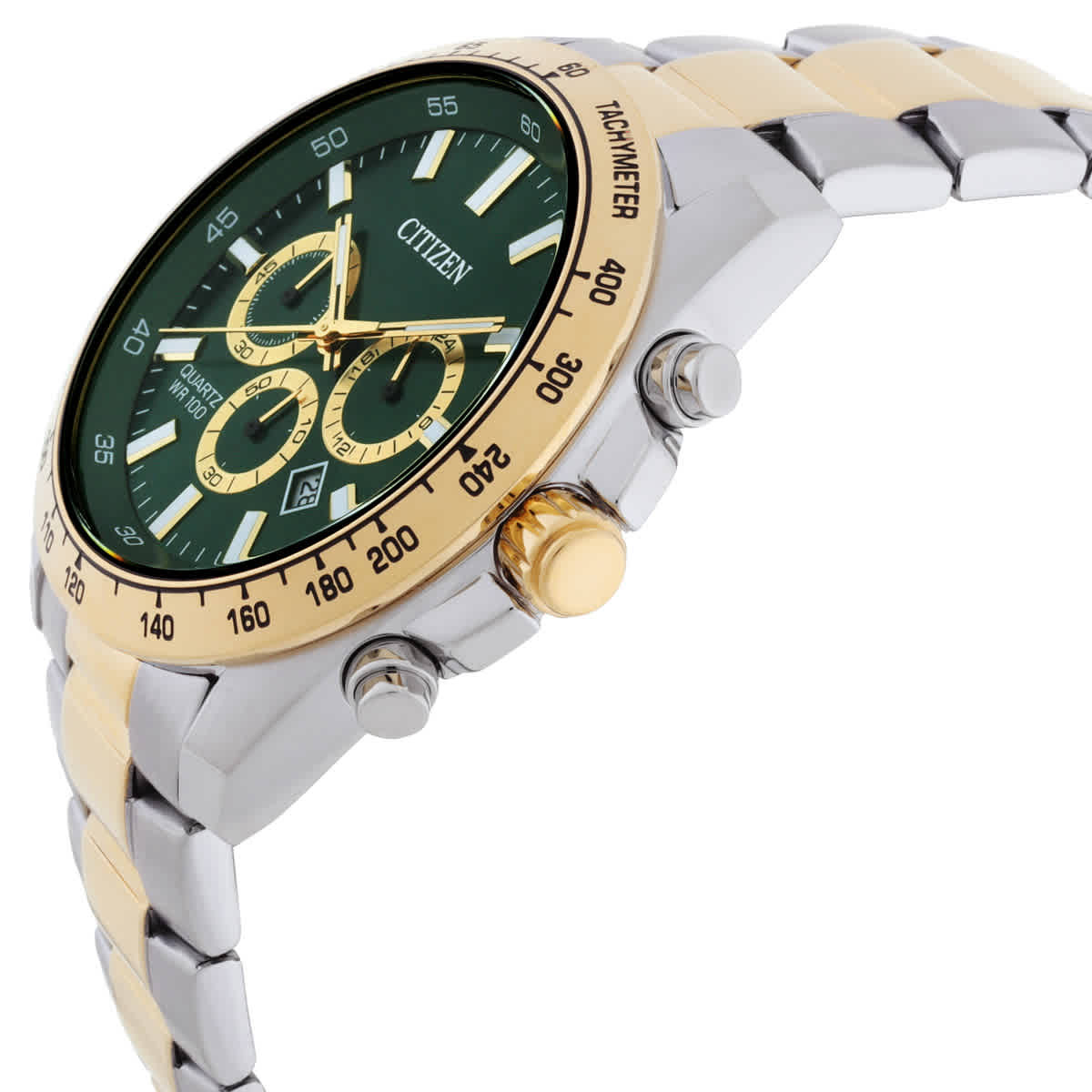 Citizen Sports Chronograph Quartz Green Dial Mens Watch AN8234-58X