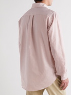 Etro - Button-Down Collar Logo-Embroidered Striped Cotton Shirt - Pink