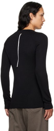 Label Under Construction Black Grandad Neck Thermal Henley