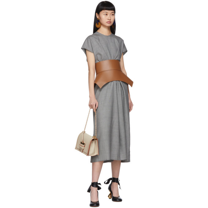 Loewe Grey Draped Dress Loewe Loewe Grey Draped Dress Loewe