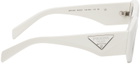 Prada Eyewear White Retro Oval Sunglasses
