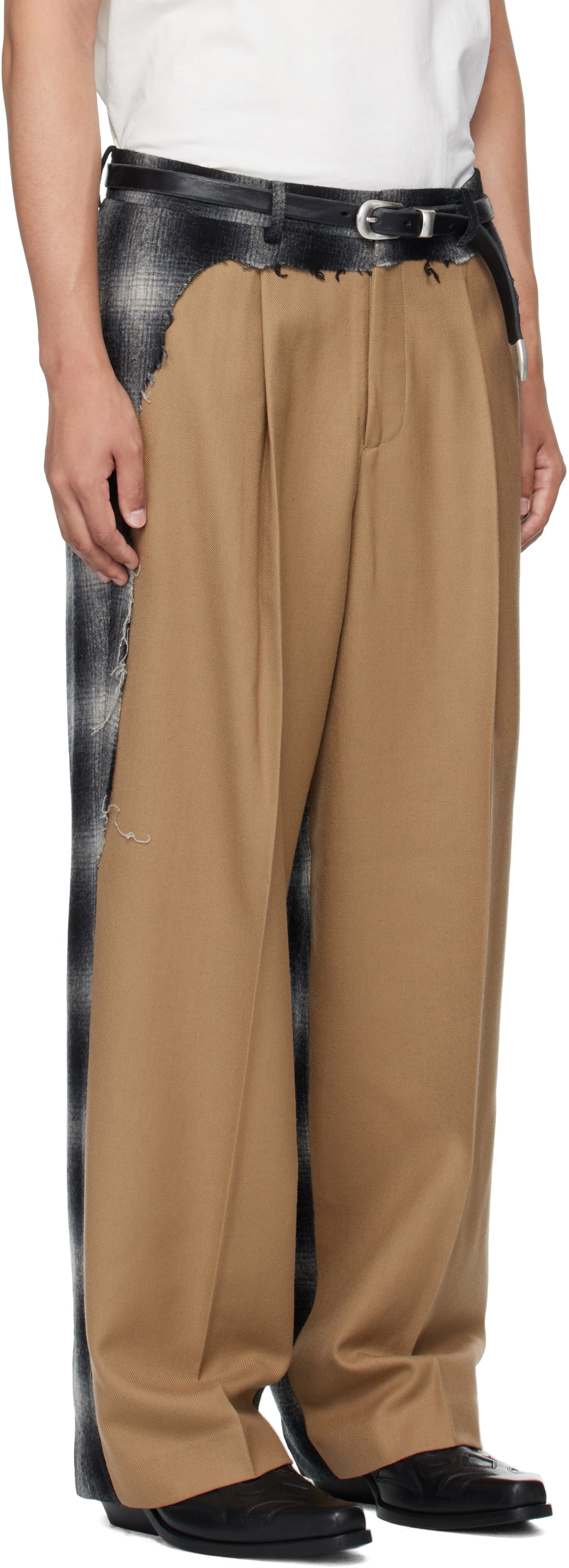 MMIC Beige Paneled Trousers