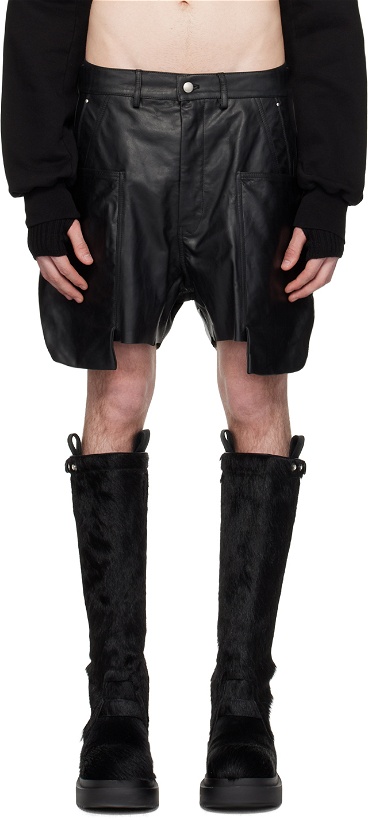 Photo: Rick Owens Black Stefan Leather Shorts