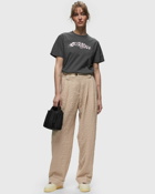Ganni Textured Suiting Mid Waist Pants Beige - Womens - Casual Pants