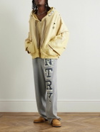 KAPITAL - Embelished Distressed Cotton-Jersey Zip-Up Hoodie