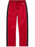 LOEWE - Straight-Leg Logo-Embroidered Striped Tech-Jersey Sweatpants - Red