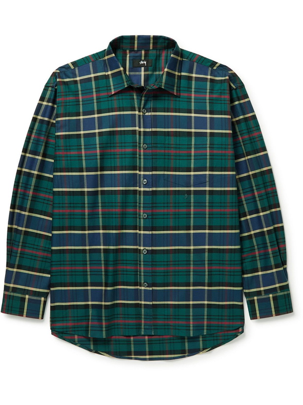 Photo: Stussy - Checked Cotton Oxford Shirt - Green